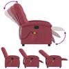 Vidaxl Reclining Massage Chair, Wine Red, Fabric Upholstered
