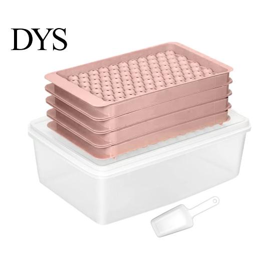 Mini Sphere Ice Tray Cube with Bin And Scoop, Small Round Space Saving Container Ball Mold for Coffee Drinks, Easy Release Stackable Silicone Freezer