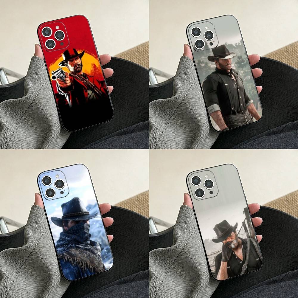RDR2-Arthur Morgan Telefoonhoesje Voor iPhone 17, 16,15,14,13,12,11 Plus,Pro Max, Anderen Zacht Zwart Hoesje