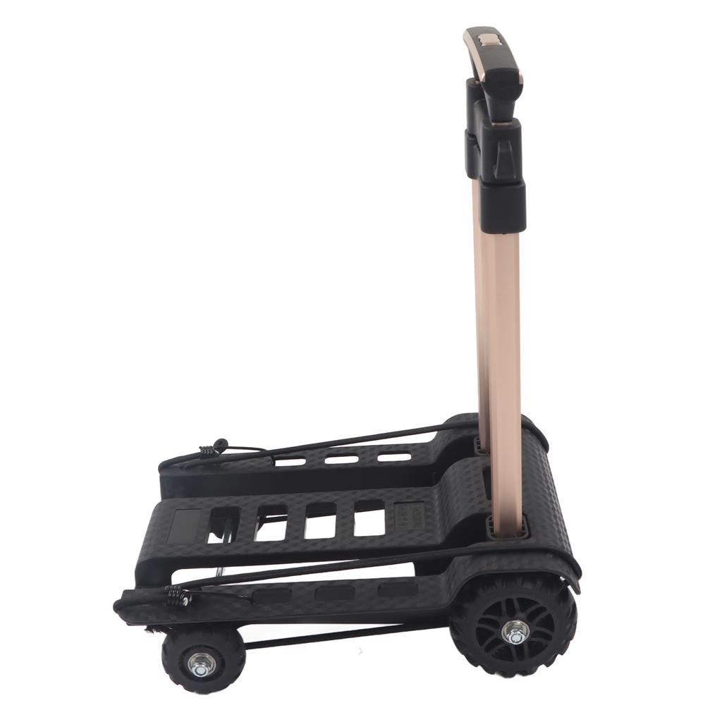 Carrinho de Mão Dobrável com 4 Rodas Silenciosas Carrinho de Puxar Ajustável para Bagagem Compras Capacidade de Carga 88lb