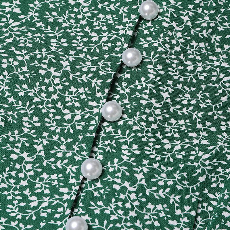 ZANZEA Damenkleid mit Blumendruck, lockeres, lässiges Langarmkleid