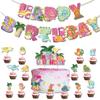3D Rosa Dinosaurier Ballon Set Geburtstag Party Banner Kuchen Einsetzen Dinosaurier Ballon Party Dekoration Lieferungen