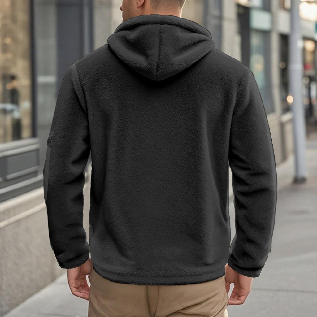 Herren Wende Kapuzen Reißverschluss Jacke Lockerer Schnitt Street für Herbst Winter