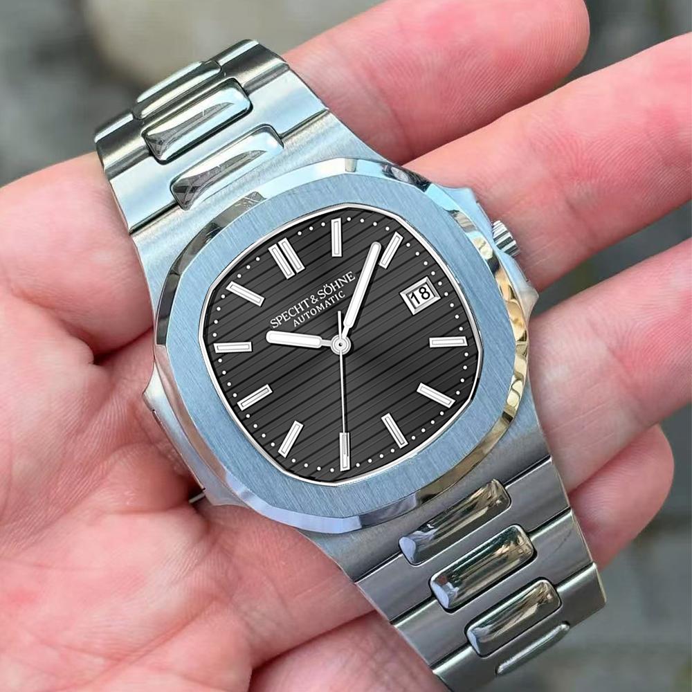 Specht&Sohne Montres Homme New Classic Montre Automatique de Luxe Pour Homme Acier Inoxydable Saphir 8215 Montre-Bracelet Mécanique