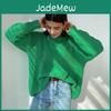Womens And Winter Autumn Loose Round Neck Solid Colour Long Sleeve Knitted Sweater