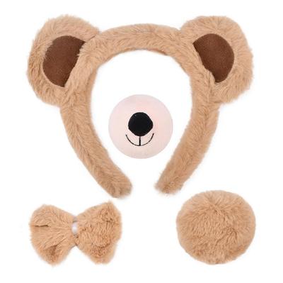 Halloween Dyreører og Hale Sett Ferie Maskerade Gris Kostymerekvisitter for Barn og Voksne