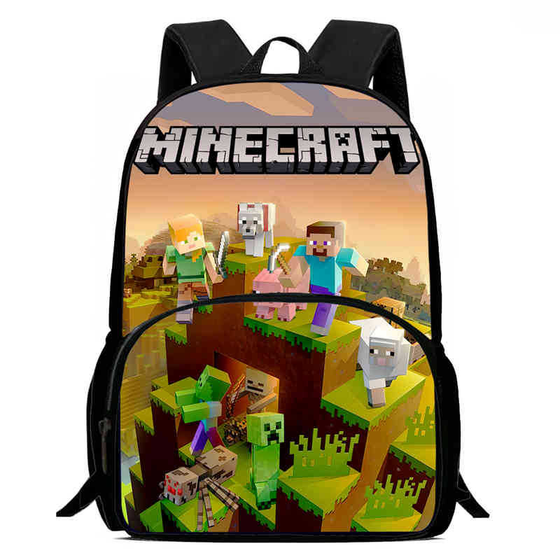Minecraft Printed Backpack Children'S Elementary School Bag