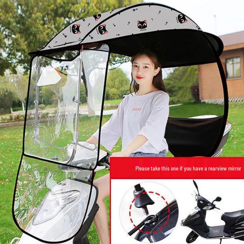 Collapsible Windproof Sunshade for Electric Cars & Motorcycles