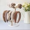 Contemporary Headband Display Stand Wooden Base Scrunchie Holder Space Saving Hair Accessories Organiser for Bedroom