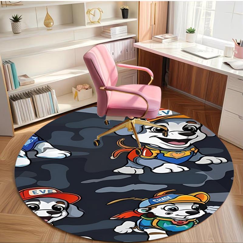 Jungle Pups Print Round Rug, Washable Floor Carpet, For Entryway Dorm Laundry Room Office Study, Home Decor Birthday Christmas Gift