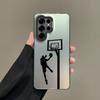 Color Phone Case For Samsung Galaxy S26 S25 S24 S23 S22 Ultra S20 S10 S21 FE 5G Plus Silver Plated IMD Cover Basketball Layup