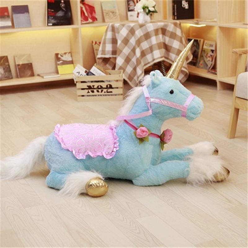 

Мечта Милый Единорог Меховая Игрушка Милая Мультяшная Девочка Детская Спальня Подарок Украшение синий