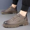 Fashion Spring Autumn Cow Leather Casual Sneakers for Men Fashion Soft Sole Men's Platform Shoes Designer Retro Work Shoes Male