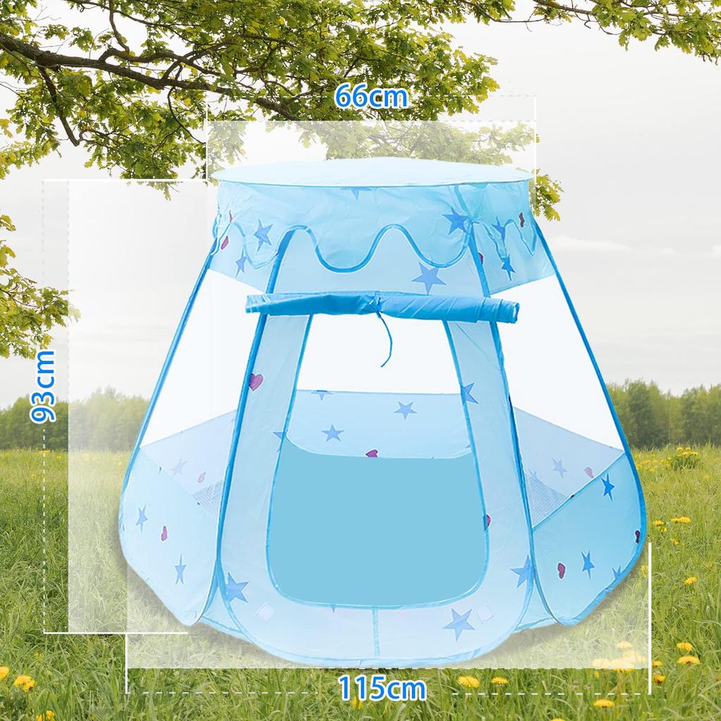 TONG YUE Kids' Tent, Castle, Ball House, Foldable Indoor Playground for Kids, Toddlers, and Babies, Outdoor Ball Pool Tent, Blue