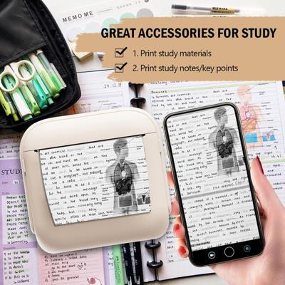 Yousheng Mini Thermal Printer Portable Inkless Sticker Maker Compact Pocket Printer for Notes Labels Journal DIY