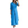 Cross-border Europe and the United States 2025 spring and summer new _ casual linen suit _ women's elegant long-sleeved wide-leg pants two-piece set 