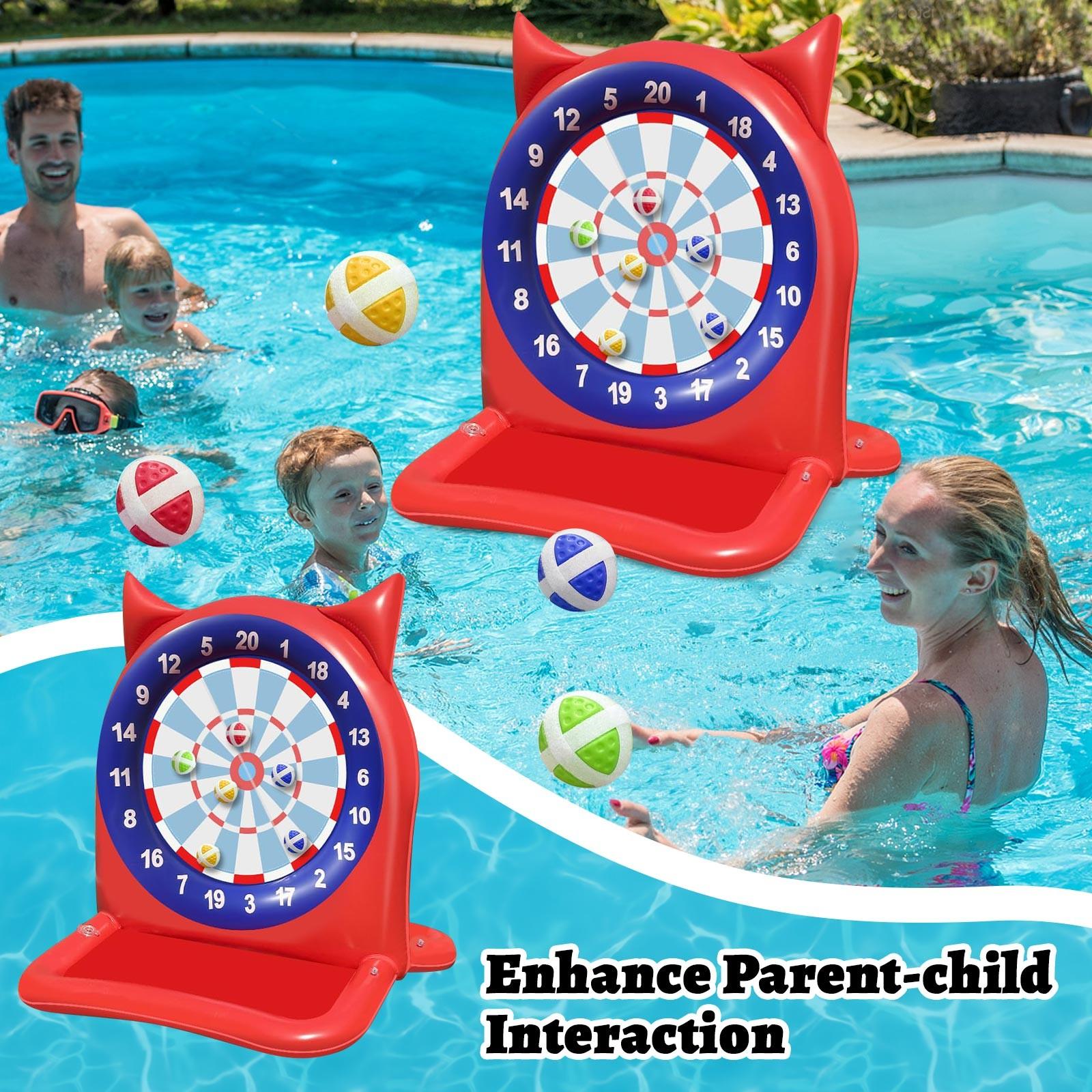 

Большая надувная мишень для дартса 47 дюймов, игрушка для бассейна с 12 шариками One Size