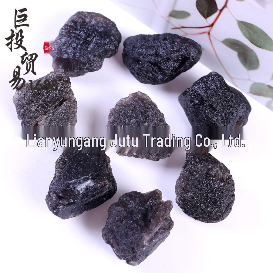 

Black Meteorite Raw Stone Ornament - Thai Vitreous Meteorite Specimen for Teaching and Science Education