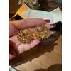 Fancy Exquisite Heavy Industry Green Rhinestone Big Hoop Earrings Gold Ear Ring High-Profile Earrings Fashion Hong Kong Style Earrings