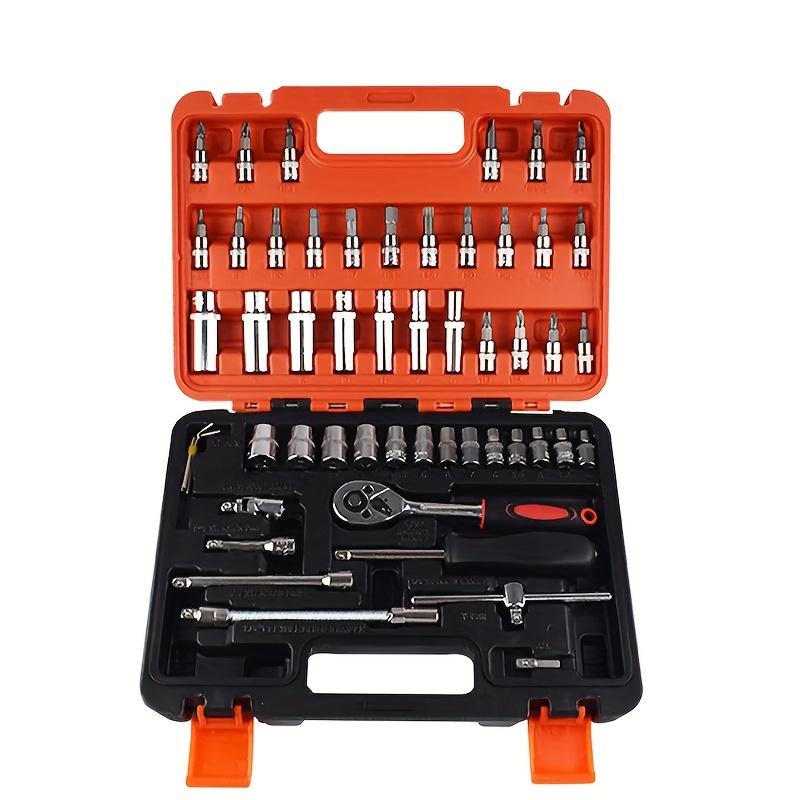 53pcs Stainless Steel Tool Set Is Suitable for Off-road Motorcycles, with Adjustable Height and Complete Automobile Maintenance Tool Set.