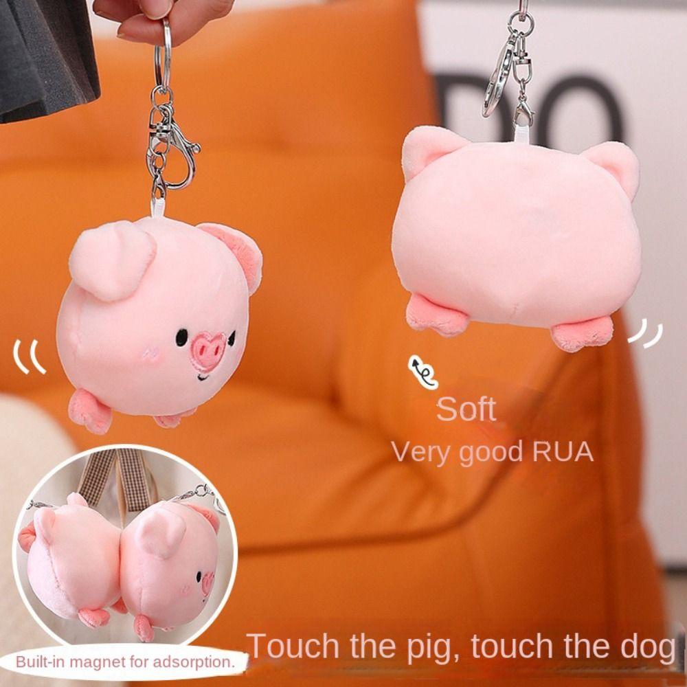 

Firewood Dog Magnet Suction Keychain Touch Dog Firewood Dog Keyring Touch Pig Keyring Children