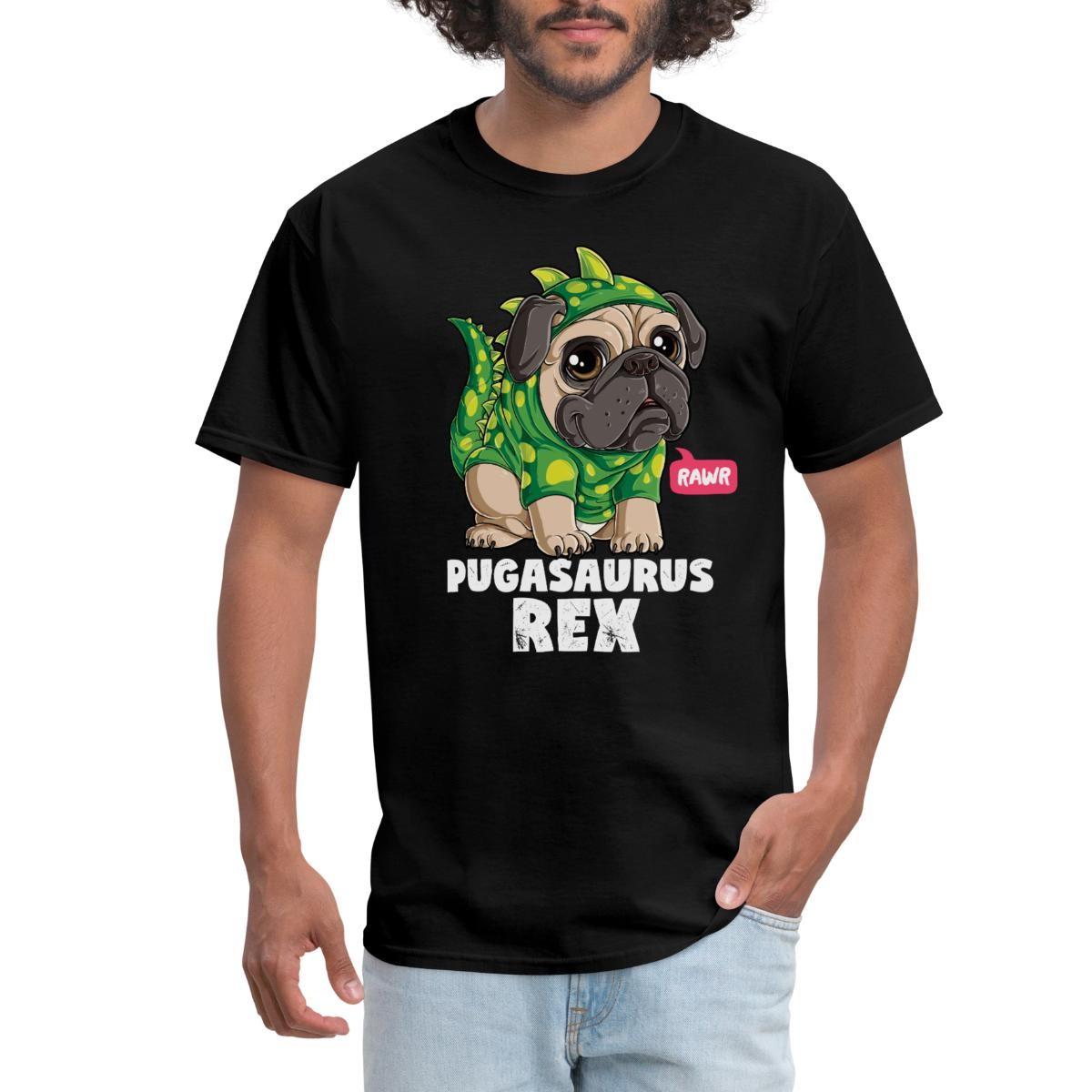 Pugasaurus Rex Pug Dinosaur Men s T-Shirt XL