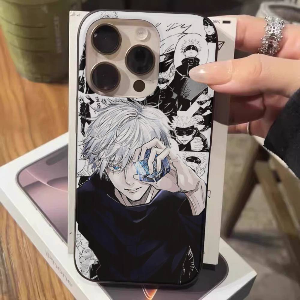 Jujutsu Kaisen Satoru Gojo Comics Luxury Ripple Shockproof Phone Case For IPhone 17 Air 16 15 14 13 12 11 Pro Max Plus Pro