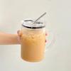 1L Large Capacity Glass Cup with Lid and Straw Transparent Drinking Glasses for Juice Water and Iced Coffee Cups Drinkware Mug