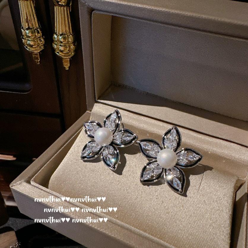 Turkish Blue Chalcedony Safety Buckle Gemstone Necklace, Watery, Plated With 18K Gold, Chalcedony Flower Zircon Earrings.