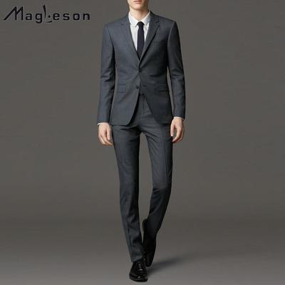 2-teiliges Set Jacke + Hose Herrenbekleidung Stilvoller formeller Anzug Herrenanzug Business Büro Hochzeitsanzug Anzüge und Blazer