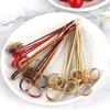 Decorative Scissor Shaped Disposable Ring Toothpick Fancy Sticks Cocktail Skewer Appetizers Picks