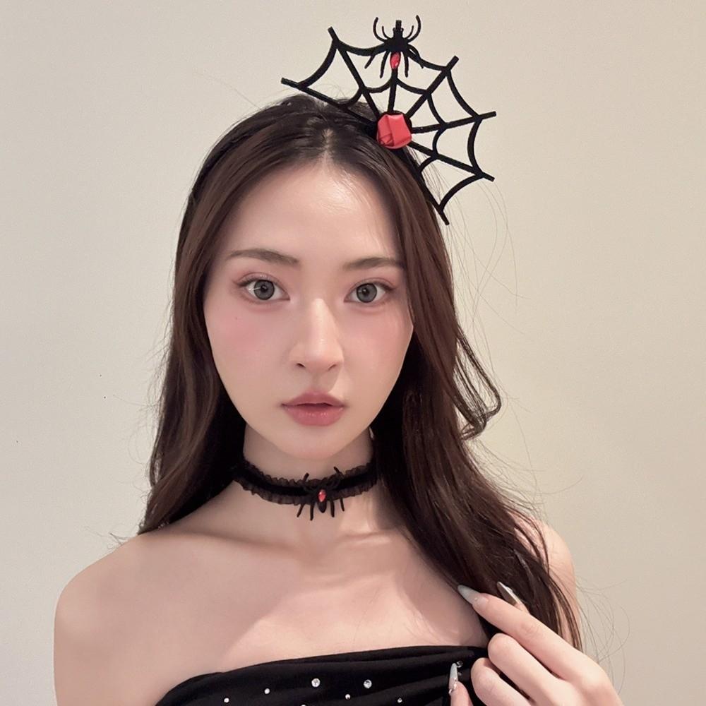Non-slip Spider Web Headband Halloween Spider Hair Hoop Spider Hairband Female Use