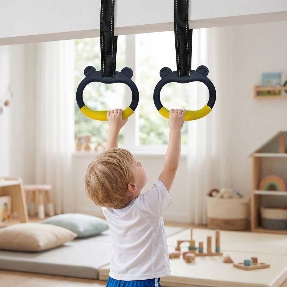 With Straps Gymnastic Rings Non-Slip Fitness Exercise Ring Pull Up Bar  Gymnastics Equipment