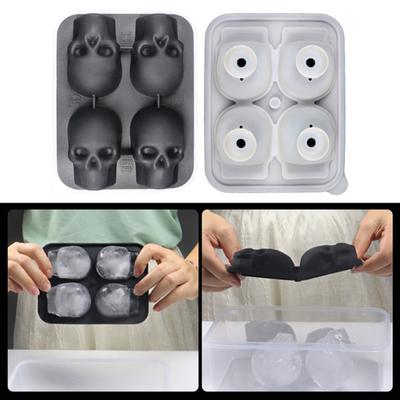 Yousheng Ice Mold Tray Skull Shape Food Grade Silicone Ice Cube Mold Easy Release Multi-Purpose Ice Cube Tray for Whiskey Cocktails