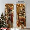 2pcs 2D Flat Printing Christmas Hot Curtains Animal Print Christmas Winter Digital Printed Polyester Drapes Family Party