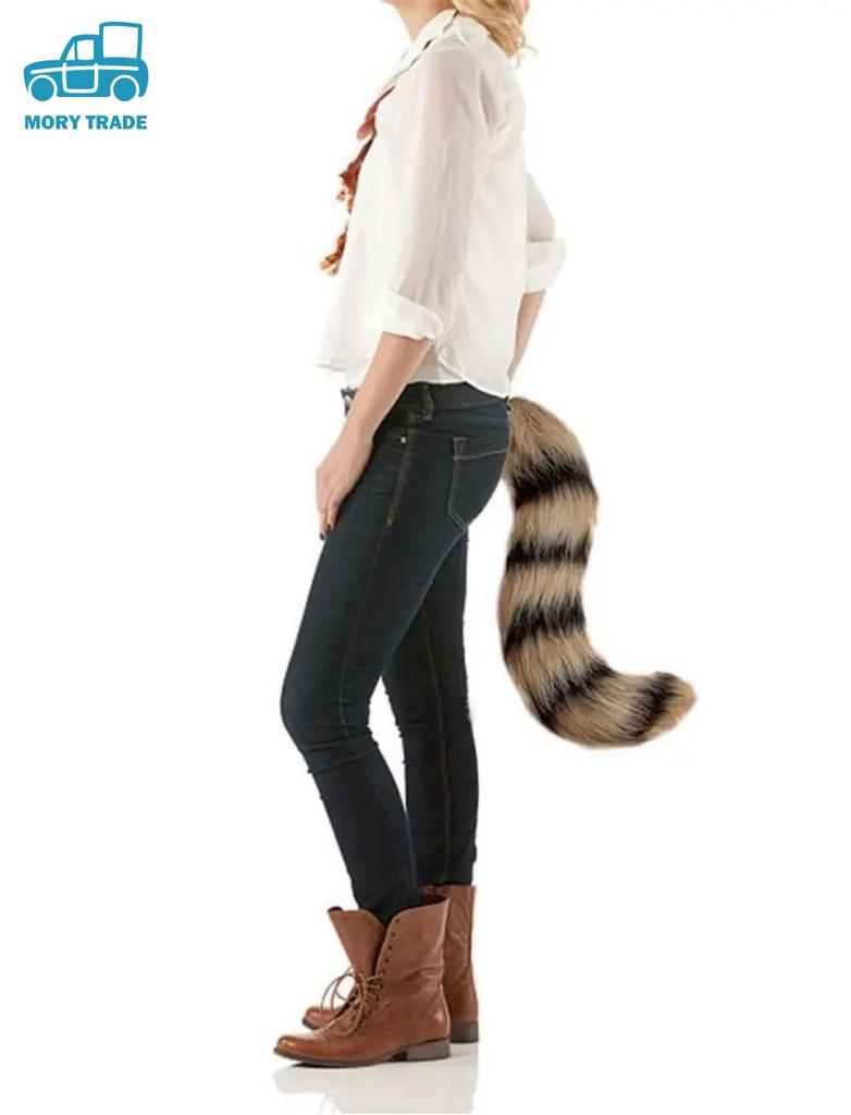 MORYTRADE Fox Cosplay Ears and Tail 2-Piece Set, Halloween Costume, Fox Kemonomimi, Pink