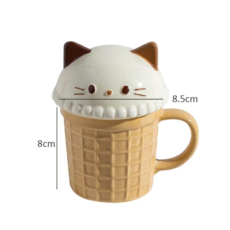 Cute Animal Coffee Cup Kawaii Cat Bunny Bear Ceramic Mug For Tea Milk Water Juice Mocha Lovers Breakfast Cup Birthday Gift 350ml