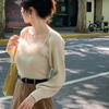 Two- Piece Sweaters Women Korean Fashion Long Sleeve Knitted Cardigan Woman + Fluff Camisole Sweet Camisole Female  C-036
