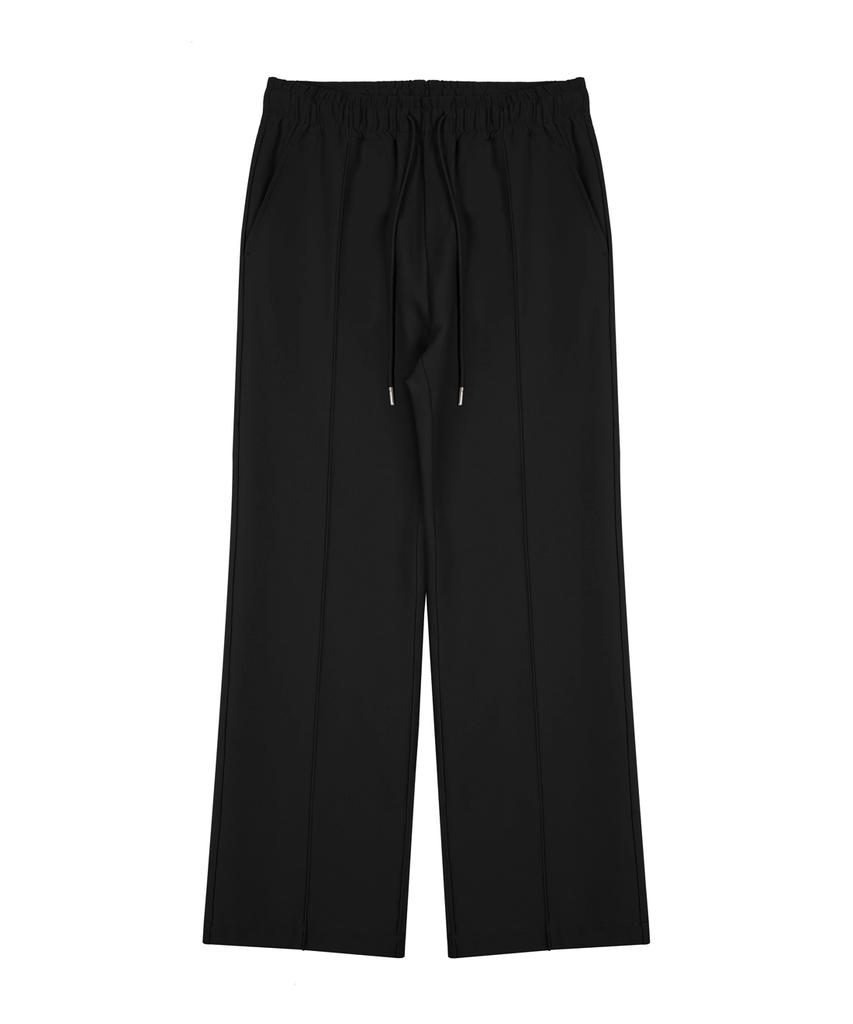 Nodeuyuumeon R/N Spandex Relaxed Elastic Waist Slacks [Black]