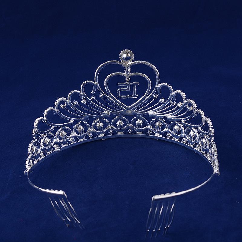 Sweet Heart Corresponding White Diamond Crown Princess Birthday Party Crown Stage Performance Accessories