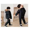 2Pcs Set Winter kinder Unten Jacke Echtpelz Kragen Baby Mädchen Kleidung Warme Junge Ski Anzug Kind Schneeanzug weiß Parka Outwear Mantel