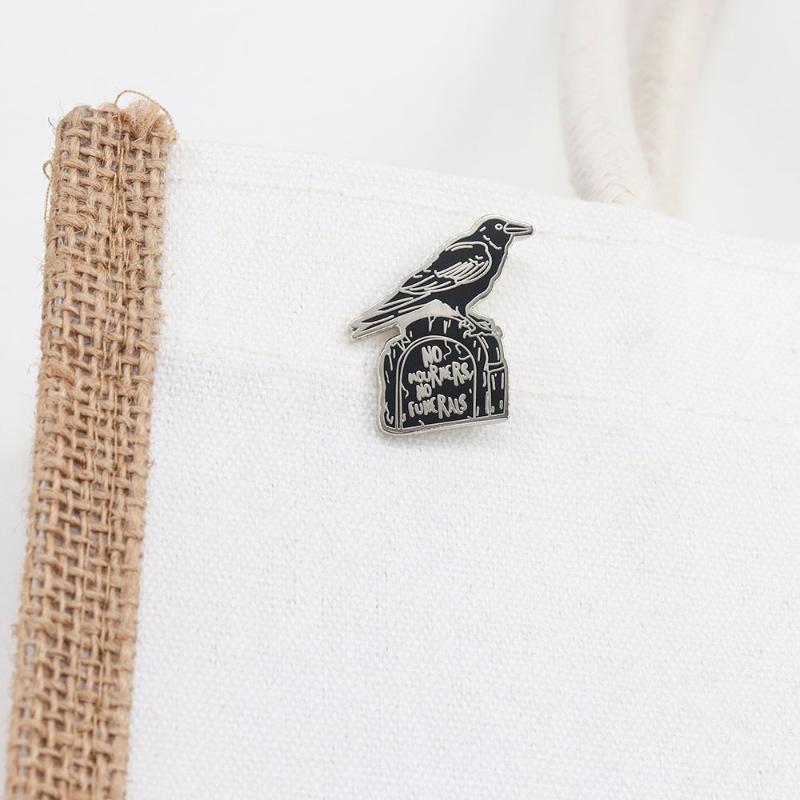 Crow Black Bird Mourning Brooch, Crow Decorative Brooch, Mourning Badge, Clothing And Accessories