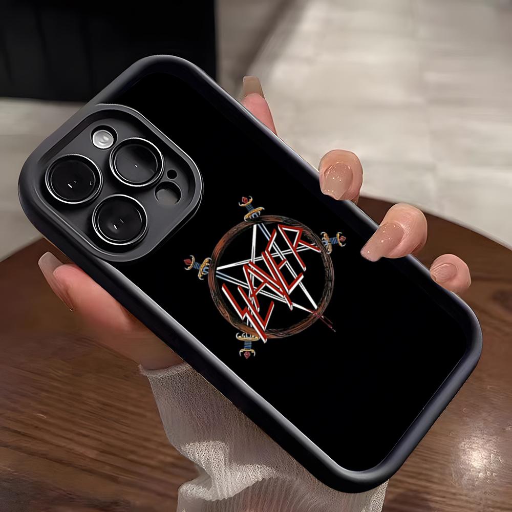 Funda para Teléfono de Banda de Rock Metal S-Slayer Para IPhone 17 Pro Max 15 Pro 16 14 Plus 12 13 Mini 11 Pro Cubierta Suave a Prueba de Golpes