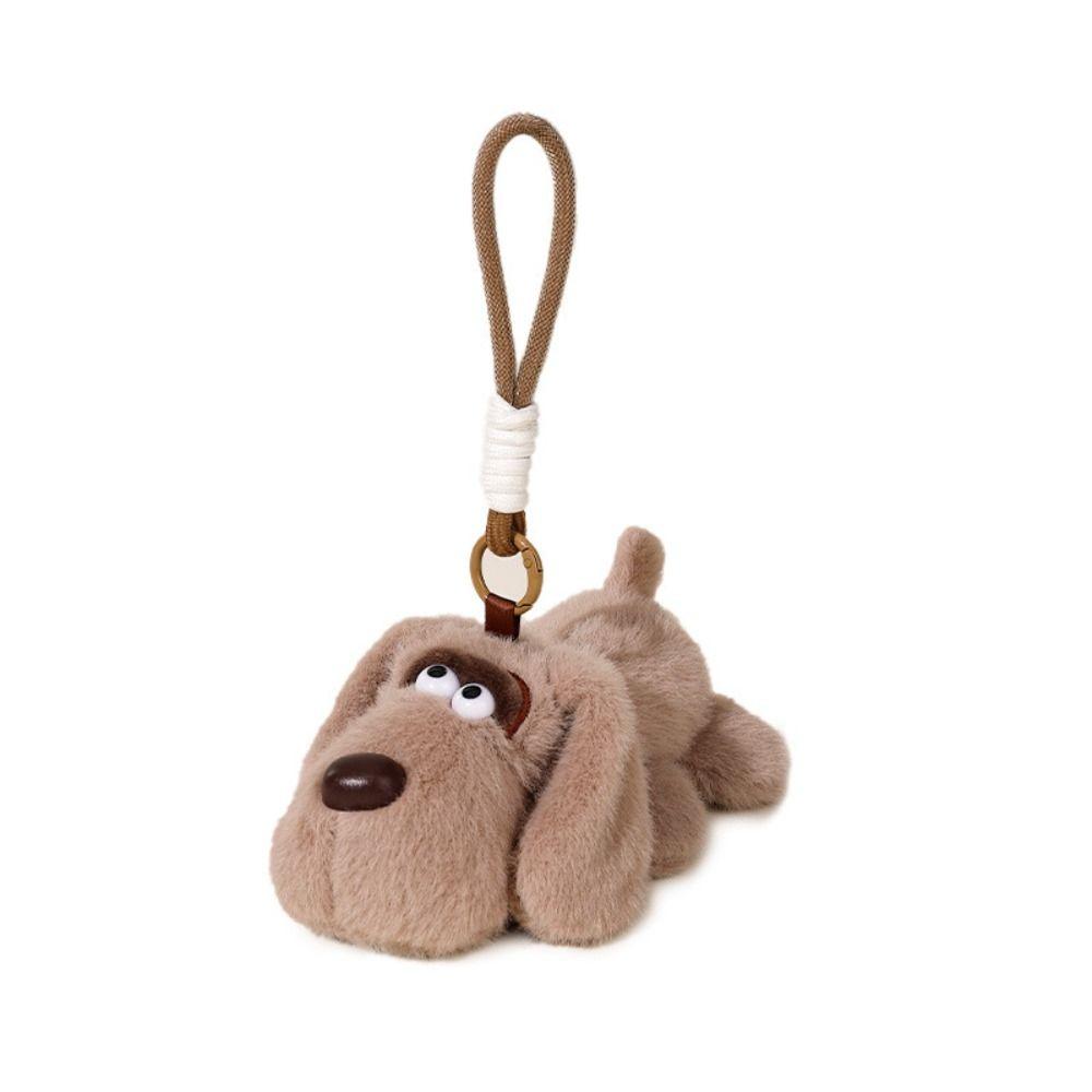 Lifelike Big Eared Dog Keychain Fluffy Puppy Plush Doll Keychain Jewelry Accessories