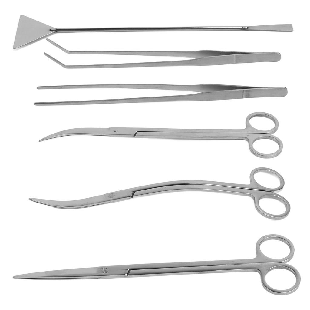 Aquarium Tools Kit Stainless Steel Scissor Tweezer Spatula Terrarium Tools Set with Storage Bag for