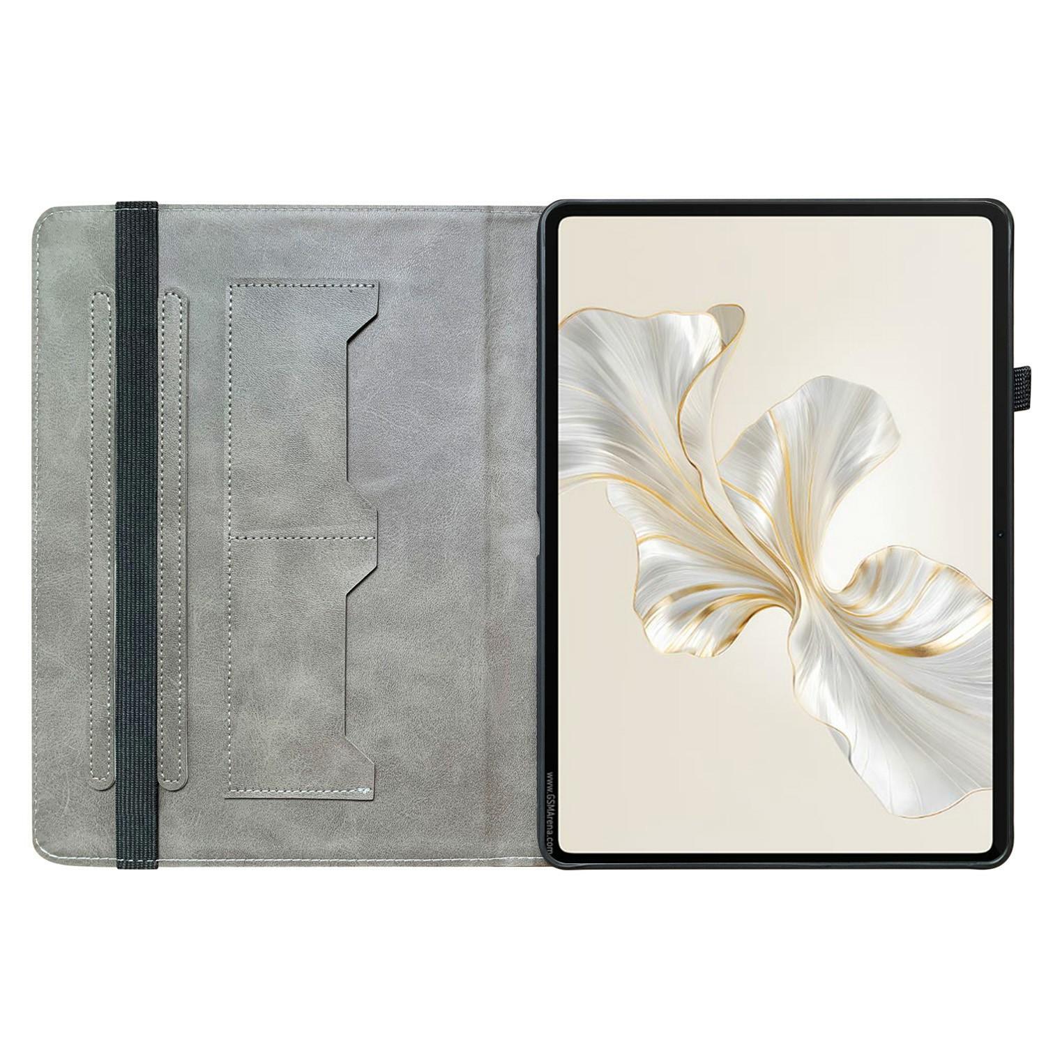 

For Honor Pad X9a Leather Case Pattern Printed Stand Tablet Cover with Card Slots Gold Butterfly Rose