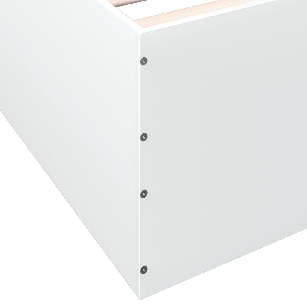 White Bed Frame 140 X 200 Cm Particleboard