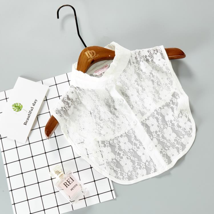 White Fake Collar Shirt For Children False Collar Blouse Lace Kids Peter Pan Collar Detachable Lapel Half Shirt Boys Faux Col