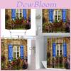 Flower Window Polyester Printed Shower Curtain For Modern Minimalist Bathrooms