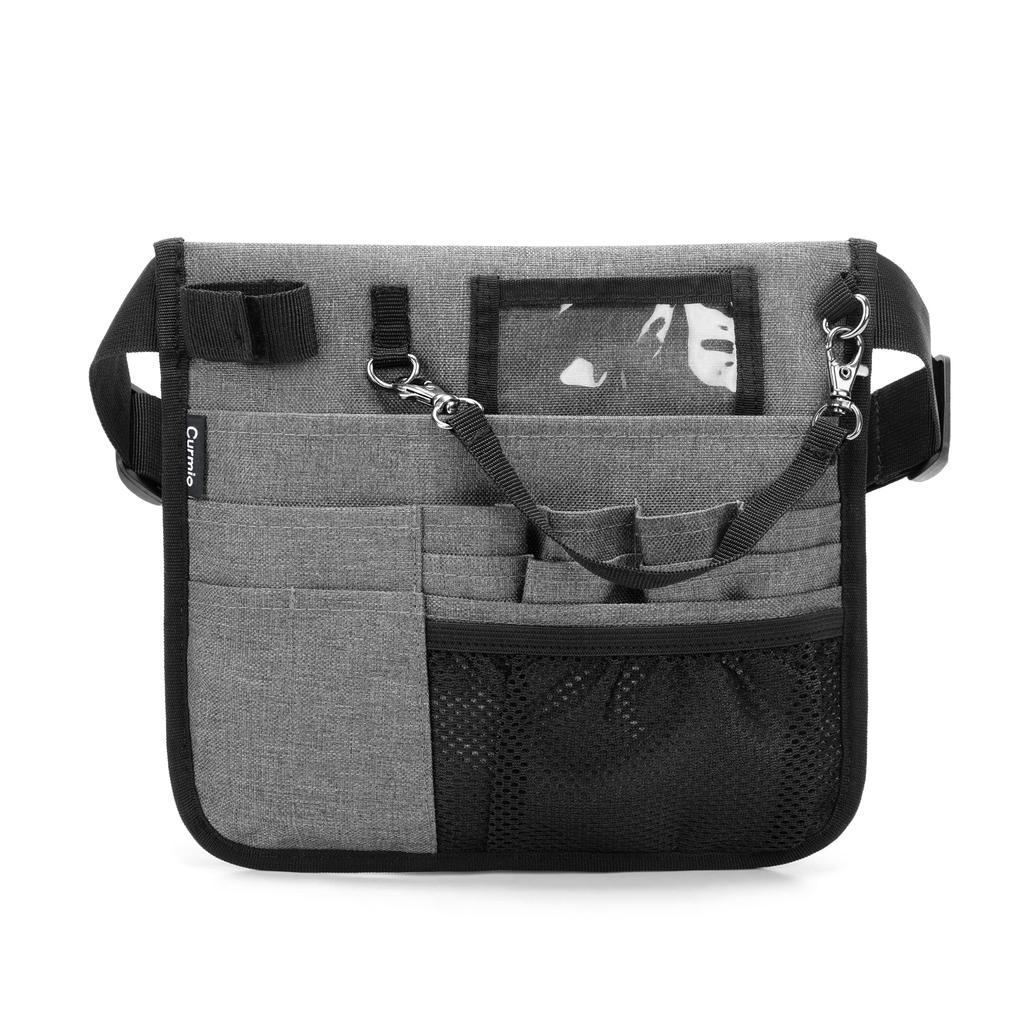 CURMIO Nurse Waist Pouch with Stethoscope and Tape Holder for and Childcare Workers Gray Nurses, Caregivers, (Bag Only),